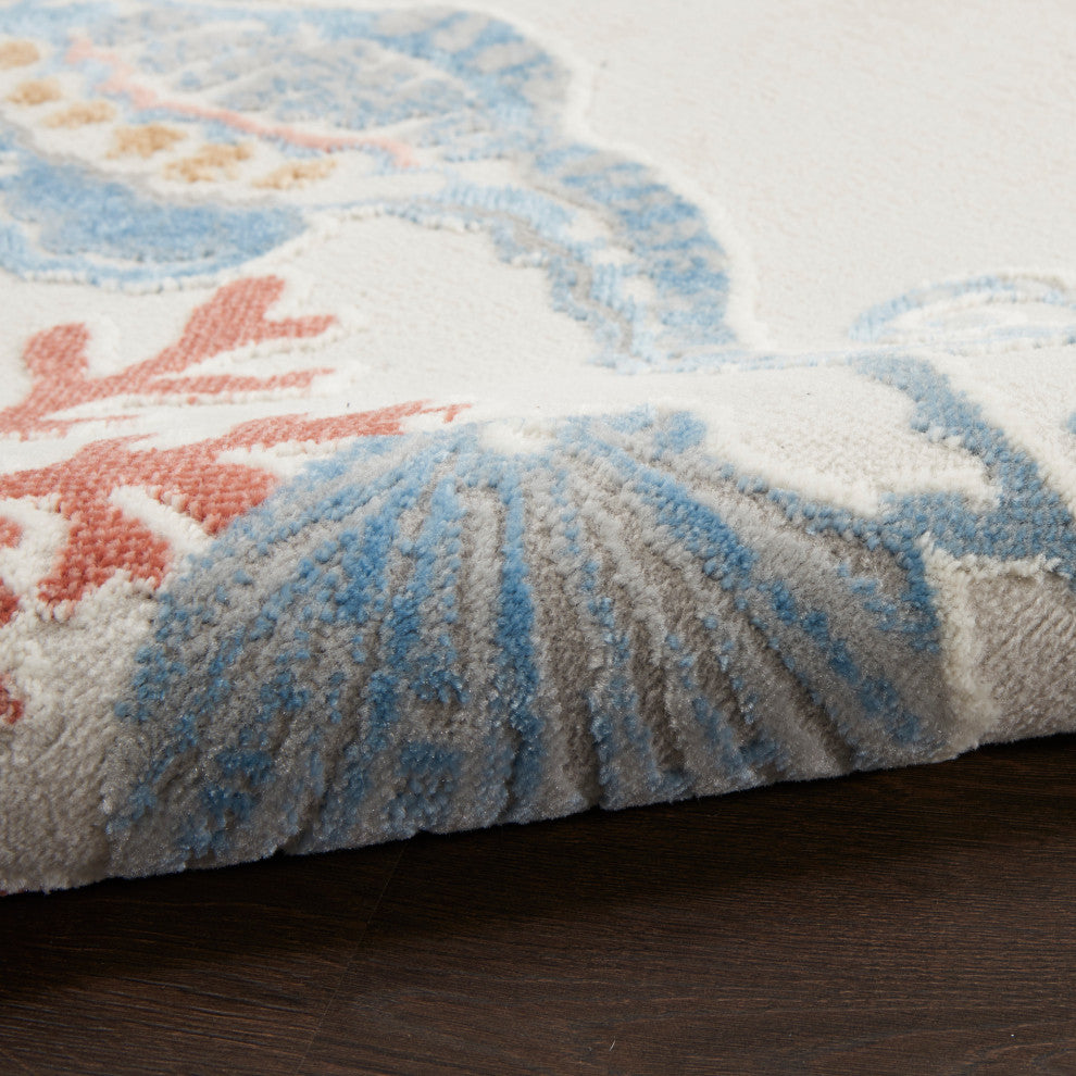 Nourison Pompeii 5'3" x 7'3" Ivory/Multi Nature-inspired Indoor Rug