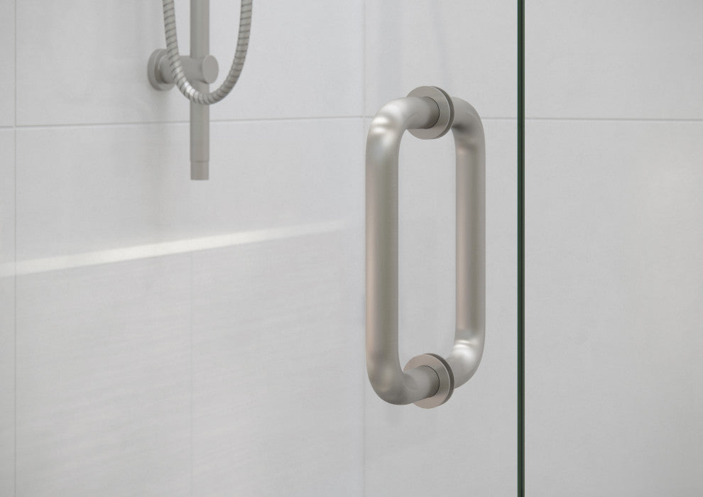 44"Wx78"H Frameless 3 Panel Inline Shower Door, Brushed Nickel