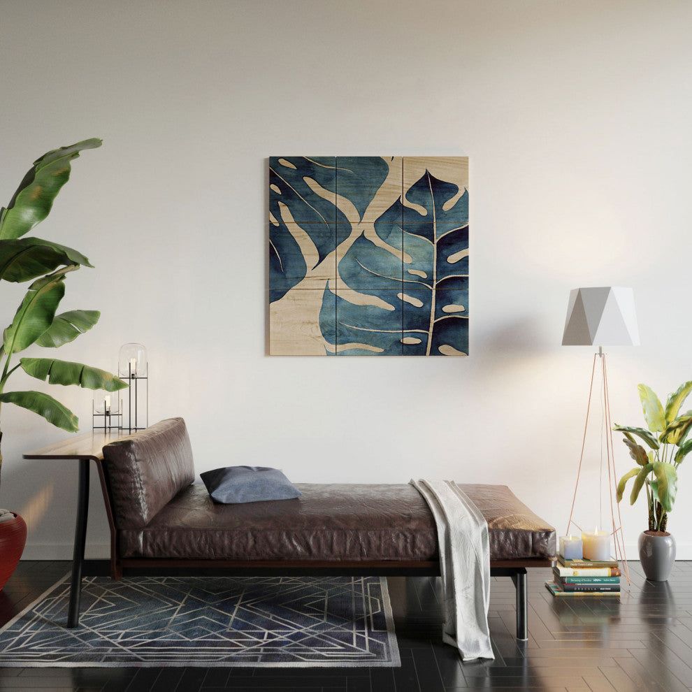 Kris Kivu Blue Botanicals No 2 Wood Wall Mural