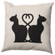 26" x 26" Conniving Cats Decorative Throw Pillow, Cream