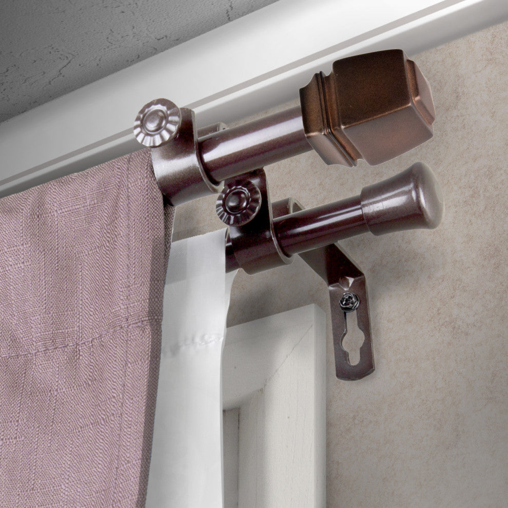 Nona 5/8" Double Curtain Rod Cocoa