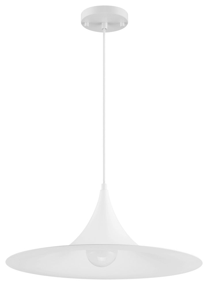 Costa LED Pendant, Replaceable LED, Matte White, 19in