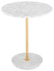 Aida Side Table, Round White Marble, Polished Gold