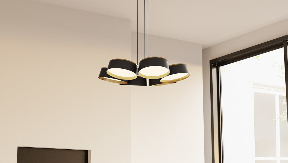 Quoizel BYS5026 Byrnes 26"W LED Chandelier - Matte Black