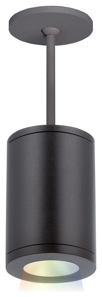 Tube Architectural 5" LED Color Changing Pendant Narrow Beam, Black