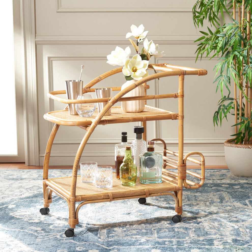 Safavieh Treise 2 Tier Bar Cart, Natural