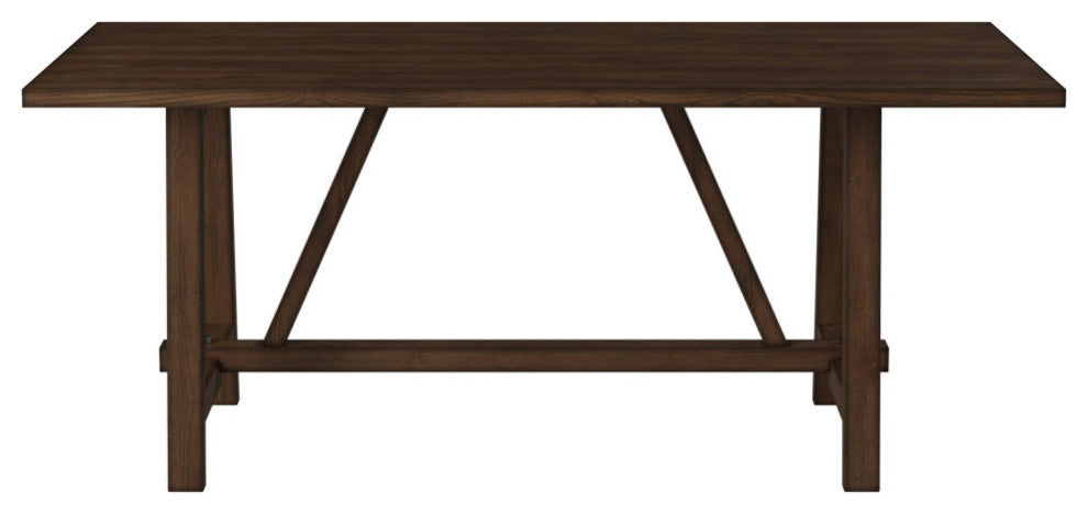 Arendal Trestle Rectangular Dining Table, Burnished Dark Oak