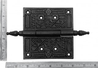 Wrought Iron Butt Hinge Black Victorian Steeple Tip Pack of 6