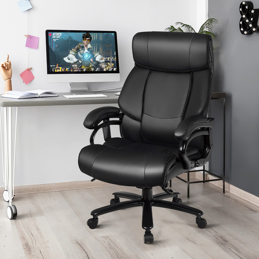 Big & Tall Office Chair 500lbs with 6-Point Massage Wide Seat & Padded Armrests