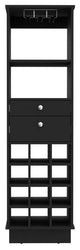 DEPOT E-SHOP Zircon Bar Cabinet with 2 Drawers, Black