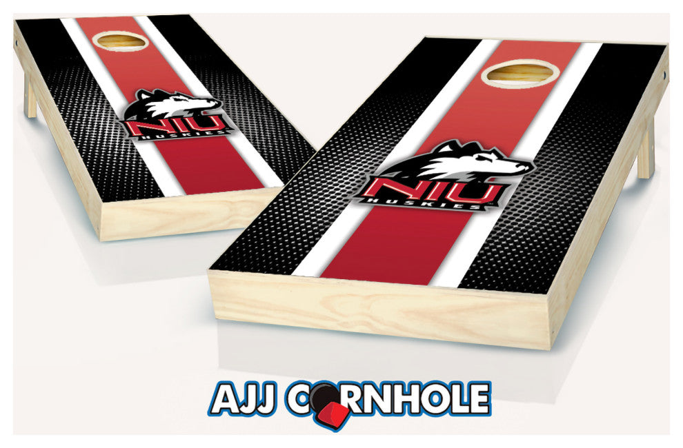 Northern Illinois Striped Cornhole Set