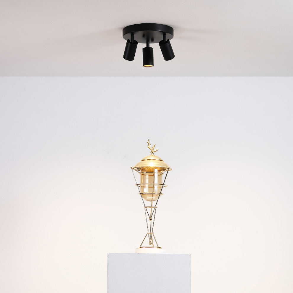 Vidalite Shura Integrated LED 3 Head Flush Mount, Black