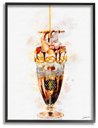 Dessert Fashion Ice Cream Sundae Glitter Orange Red Brown,1pc, each 24 x 30