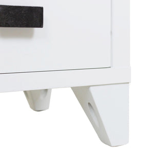 East at Main Wooden 2-Drawer Side Table with Shelf, White