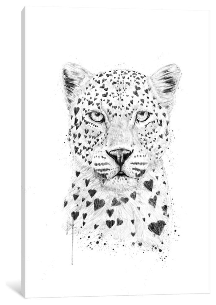 "Lovely Leopard" by Balazs Solti, Canvas Print, 18"x12"
