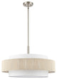 5-Light Double Drum Shaded Chandelier Ceiling Light, Brushed Nickel