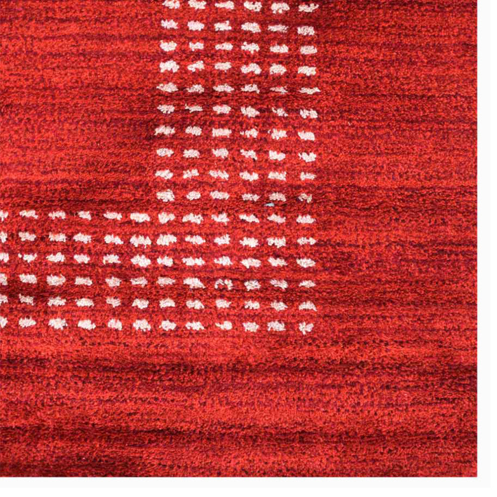 HAND KNOTTED LOOM SILK ECO-FRIENDLY AREA RUGS -8'x8', Square, Red, Contemporary