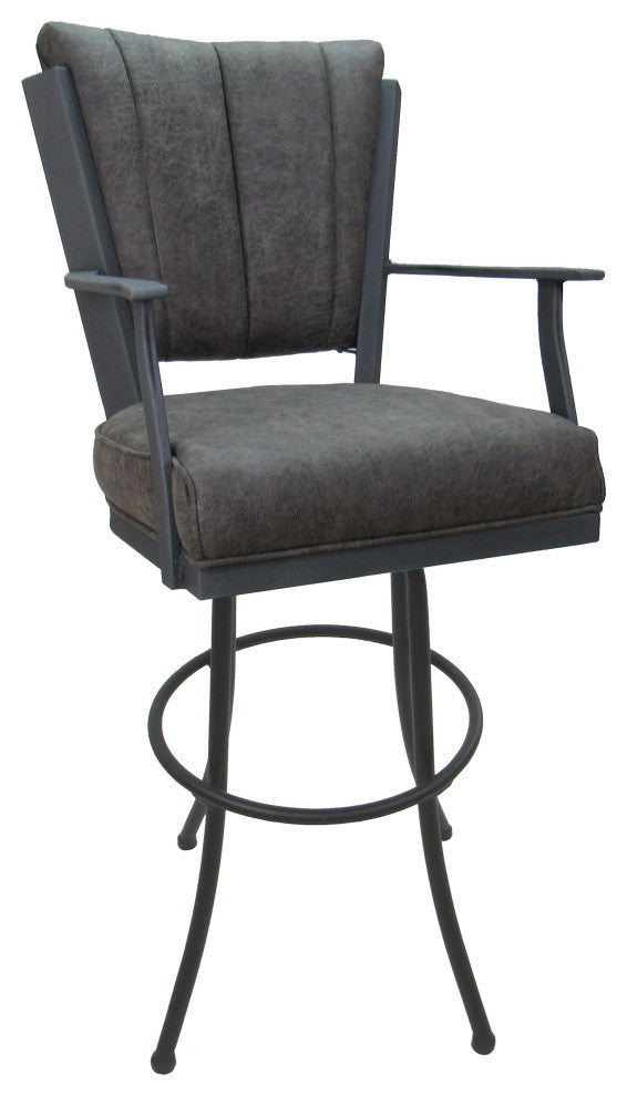 Montana Extra Tall 34" (35") Metal Bar Stool - Noam Base, Northwest Elk, Gray, 34"