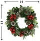 22" Evergreen Holiday Wreath with Ornaments and Assorted Pinecones