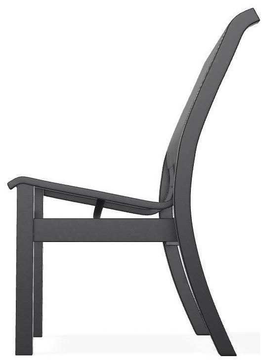 Leeward Sling Stackable Outdoor Dining Chair, Collect Charcoal/Black