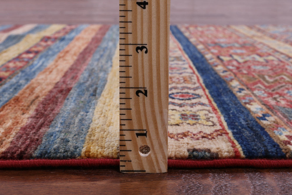 Runner Khorjin Super Kazak Hand-Knotted Wool Rug 2' 7" X 10' 3" Q11000