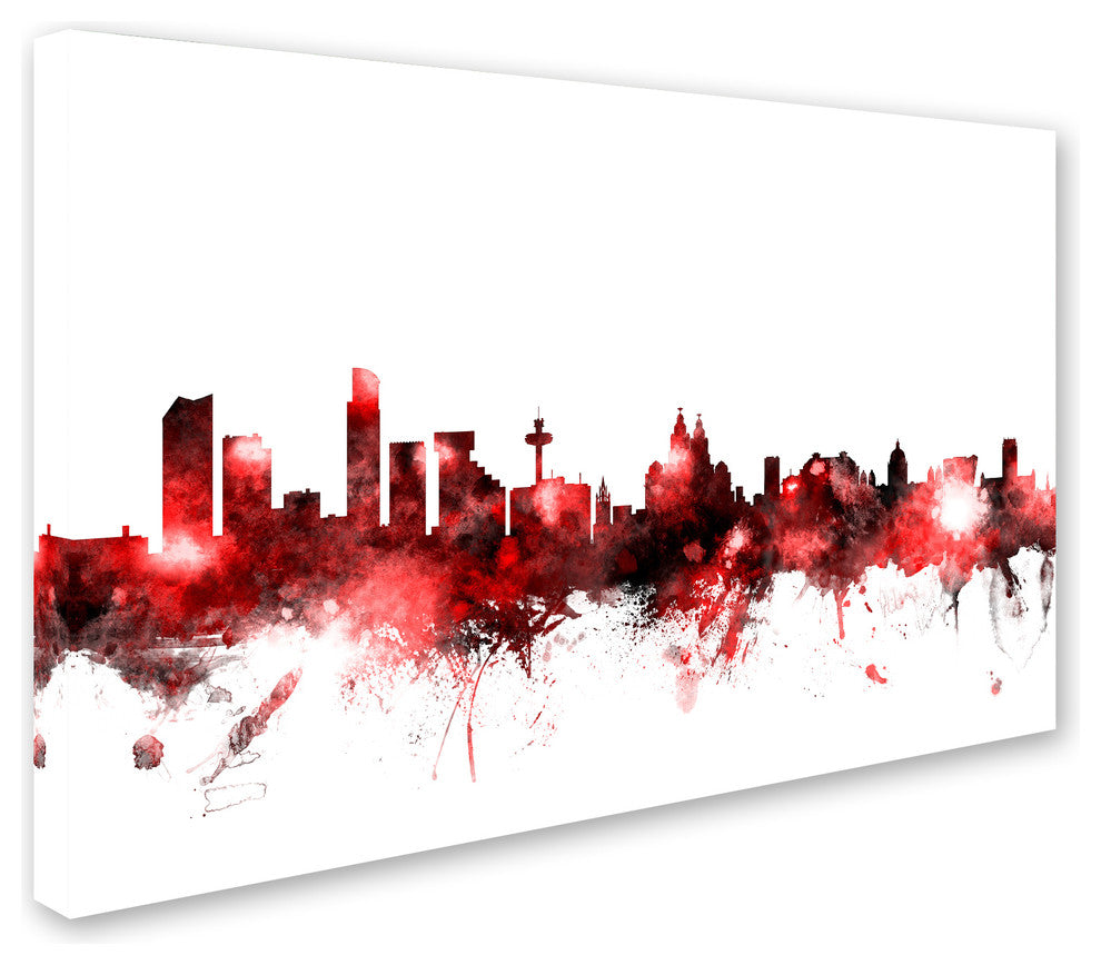 Michael Tompsett ''Liverpool Skyline Red 2'' Canvas Art, 22x32