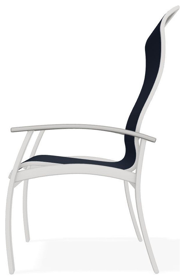 Belle Isle Sling Outdoor Dining Chair, Navy/Snow