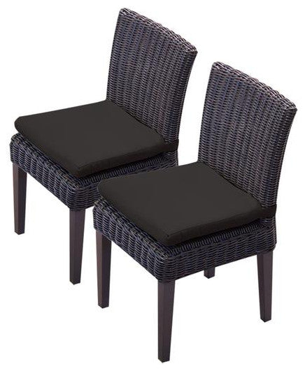 2 Venice Armless Dining Chairs Black