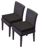 2 Venice Armless Dining Chairs Black
