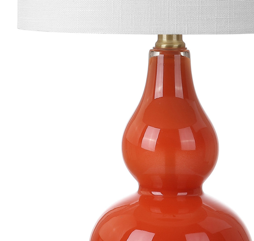 Anya 20.5" Mini Glass Table Lamp, Sunset Orange, Single