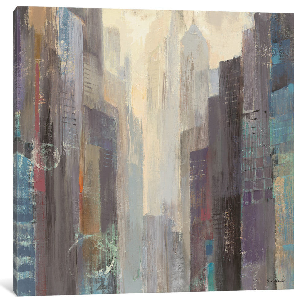 "City at Dawn" by Albena Hristova, 37x37x1.5