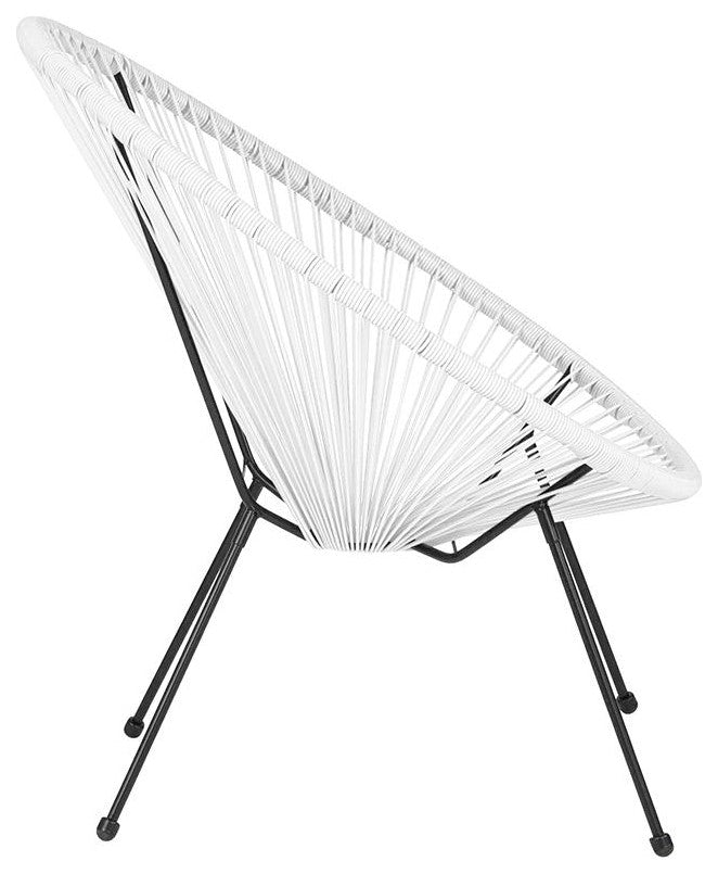 Valencia Oval Comfort Series Take Ten White Rattan Lounge Chair