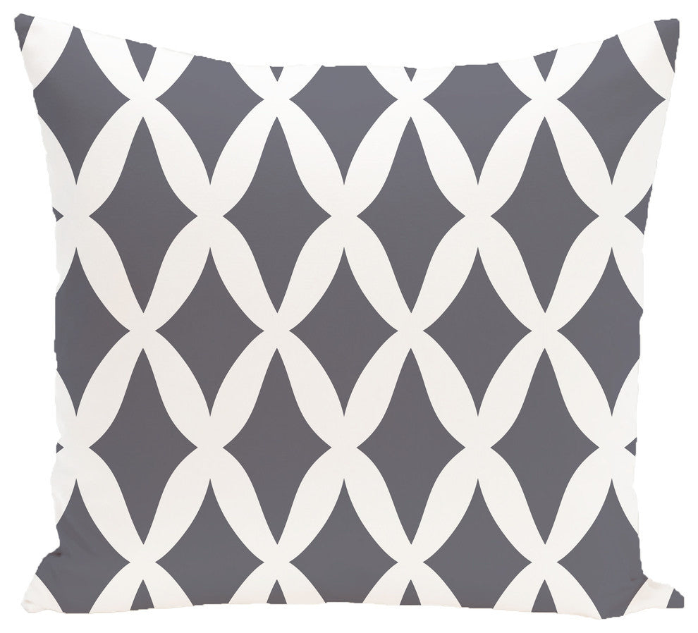 Lattice Kravitz Geometric Print Pillow, Brighter Sky, 18"x18"