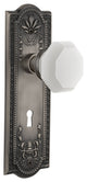 Meadows Plate with Keyhole Single Dummy Waldorf White Milk Glass Knob