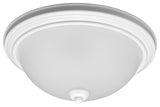 1-Light Ceiling Flush Mount, White and Satin Etched