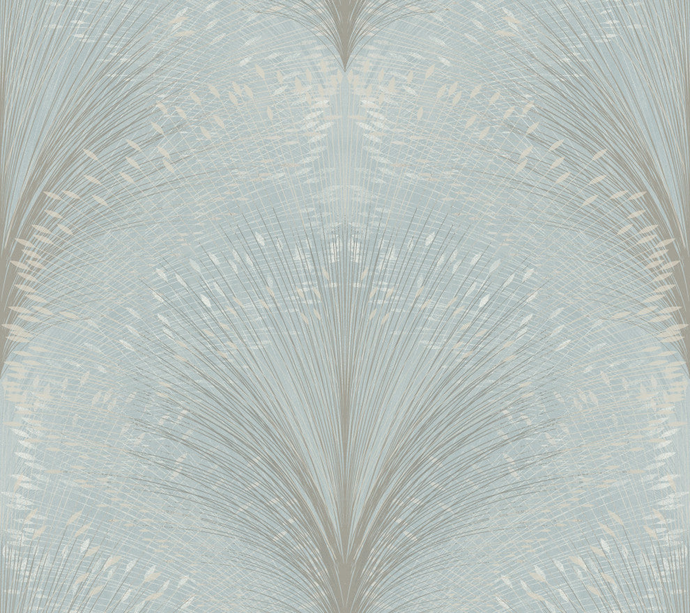 Sky Blue Papyrus Plume Wallpaper