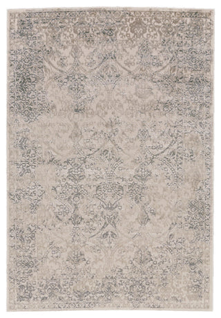 Weave & Wander Alexander Distressed Ornamental Rug, Ivory/Gray, 10'x13'2"