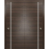 Bypass Doors 84 x 84 | Planum 0310 Chocolate Ash with  | Sturdy Rails