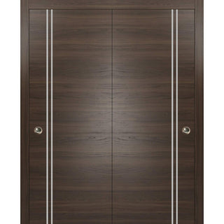 Bypass Doors 84 x 84 | Planum 0310 Chocolate Ash with  | Sturdy Rails