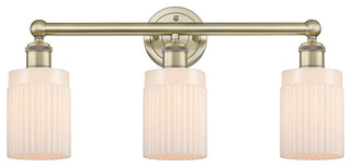 Hadley 3-Light 23" Bath Vanity Light, Antique Brass Finish, Matte White Shade
