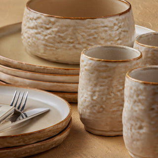 Stone by Mercer Project SHOSAI Stoneware 32 Piece Dinnerware Set, Sand