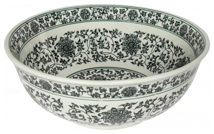 Eden Bath EB_PS06 Ming Dynasty Decorative Porcelain Sink in Black