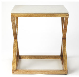 Braylon Marble & Wood End Table, 5329312