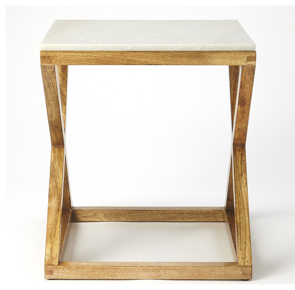 Braylon Marble & Wood End Table, 5329312