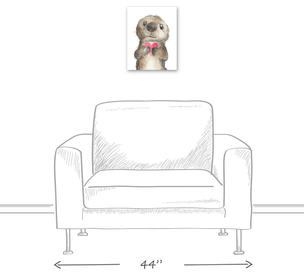 Otter With Heart 11x14 Canvas Wall Art