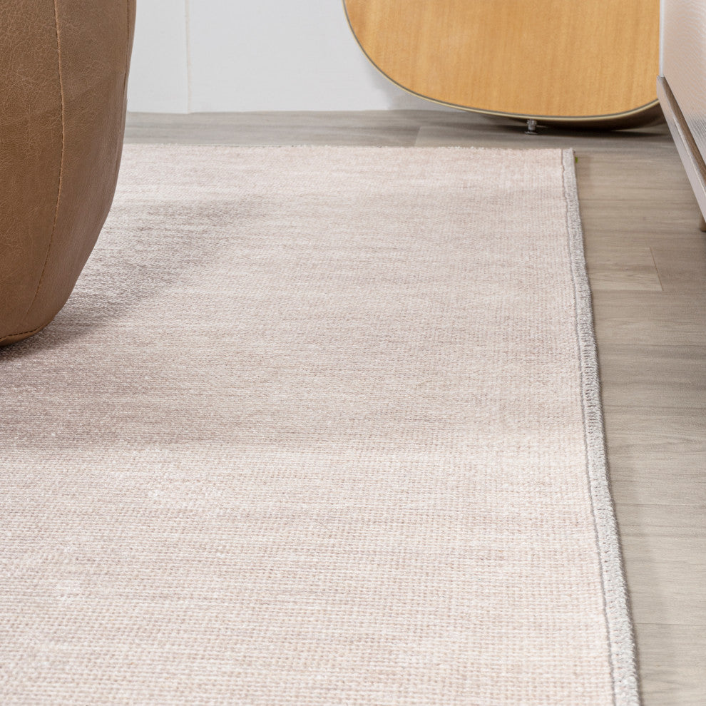 Luola Minimalist Geometric Machine-Washable Area Rug, 9x12