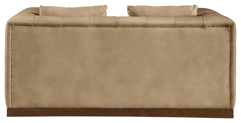 Mallina Upholstered Loveseat, Tan, Vegan Leather