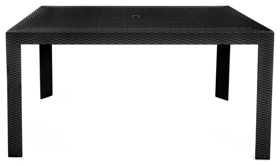 LeisureMod Mace Weave Design Outdoor Dining Table