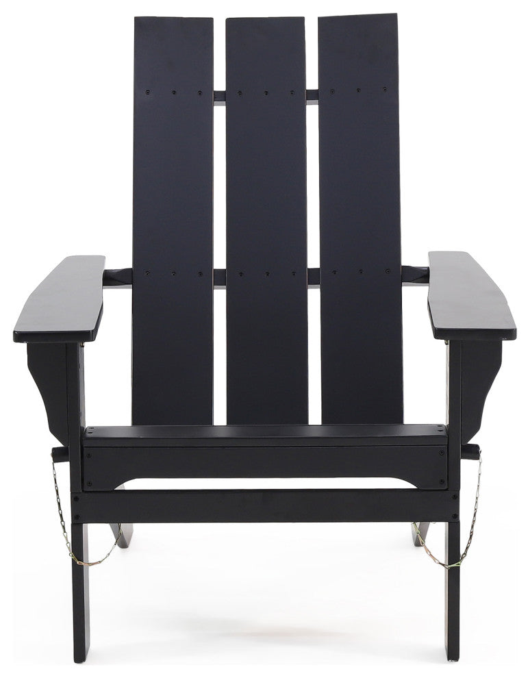 Gurekam Outdoor Foldable Adirondack Chairs, Set of 2, Black