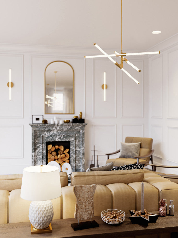 Rusnak 30" LED Pendant, Satin Brass